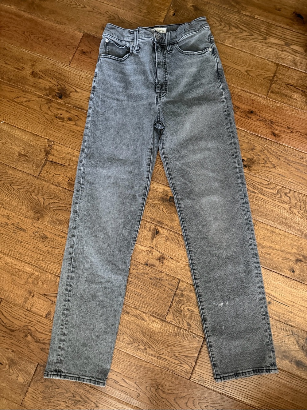 Madewell Perfect Vintage Straight Jeans Grey Wash Size 27T